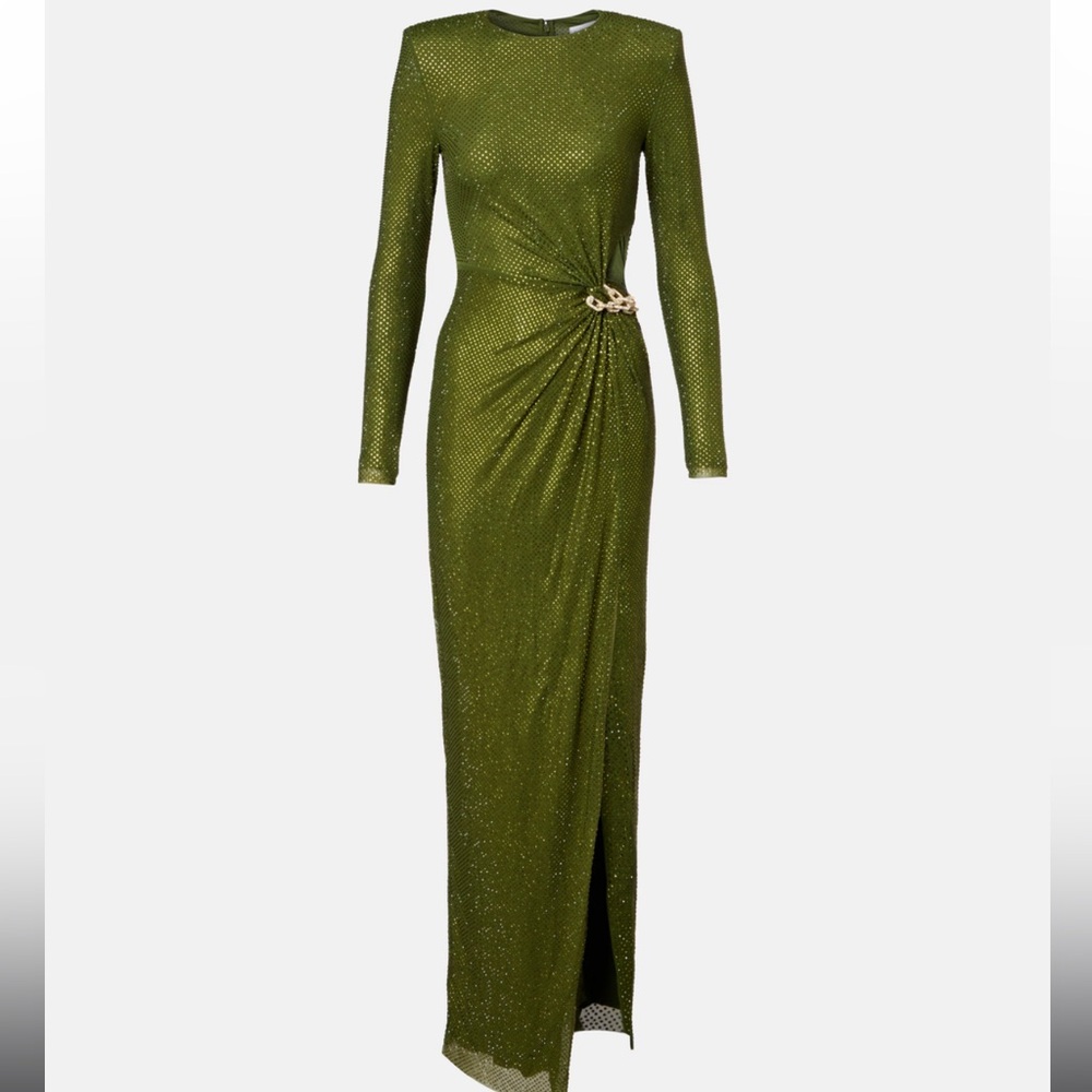 Self portrait green sequin embellished  gown